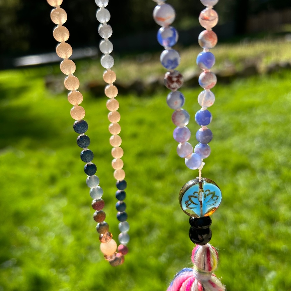 Japa Mala Lotus flower Rainbow Joy